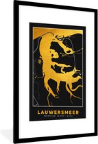 Fotolijst incl. Poster - Kaart - Plattegrond - Lauwersmeer - Stadskaart - Nederland - 60x90 cm - Posterlijst