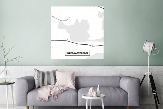 Affiche Idzegasterpoel - Nederland - Carte - Plan - Plan de la ville - 75x75 cm