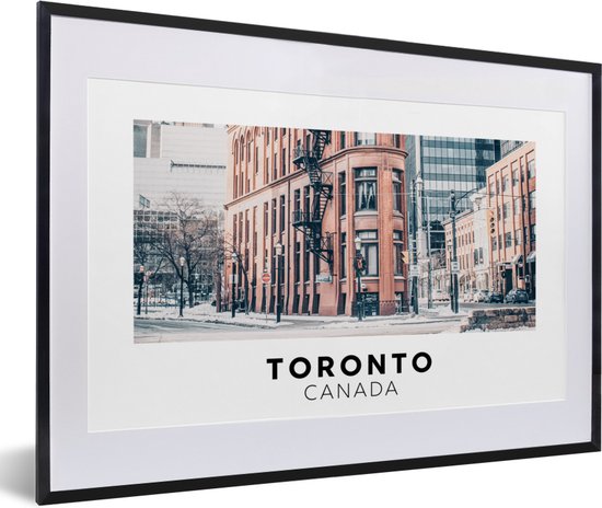 Fotolijst incl. Poster - Toronto - Winter - Weg - 60x40 cm - Posterlijst