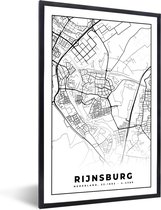 Cadre photo avec affiche - Rijnsburg - Carte - Plan d'étage - Plan de la ville - 20x30 cm - Cadre pour affiche