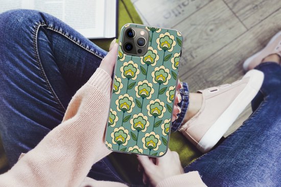 Coque iPhone 12 Pro - Rétro - Design - Années 1970 - Bloem - Coque de téléphone en Siliconen -