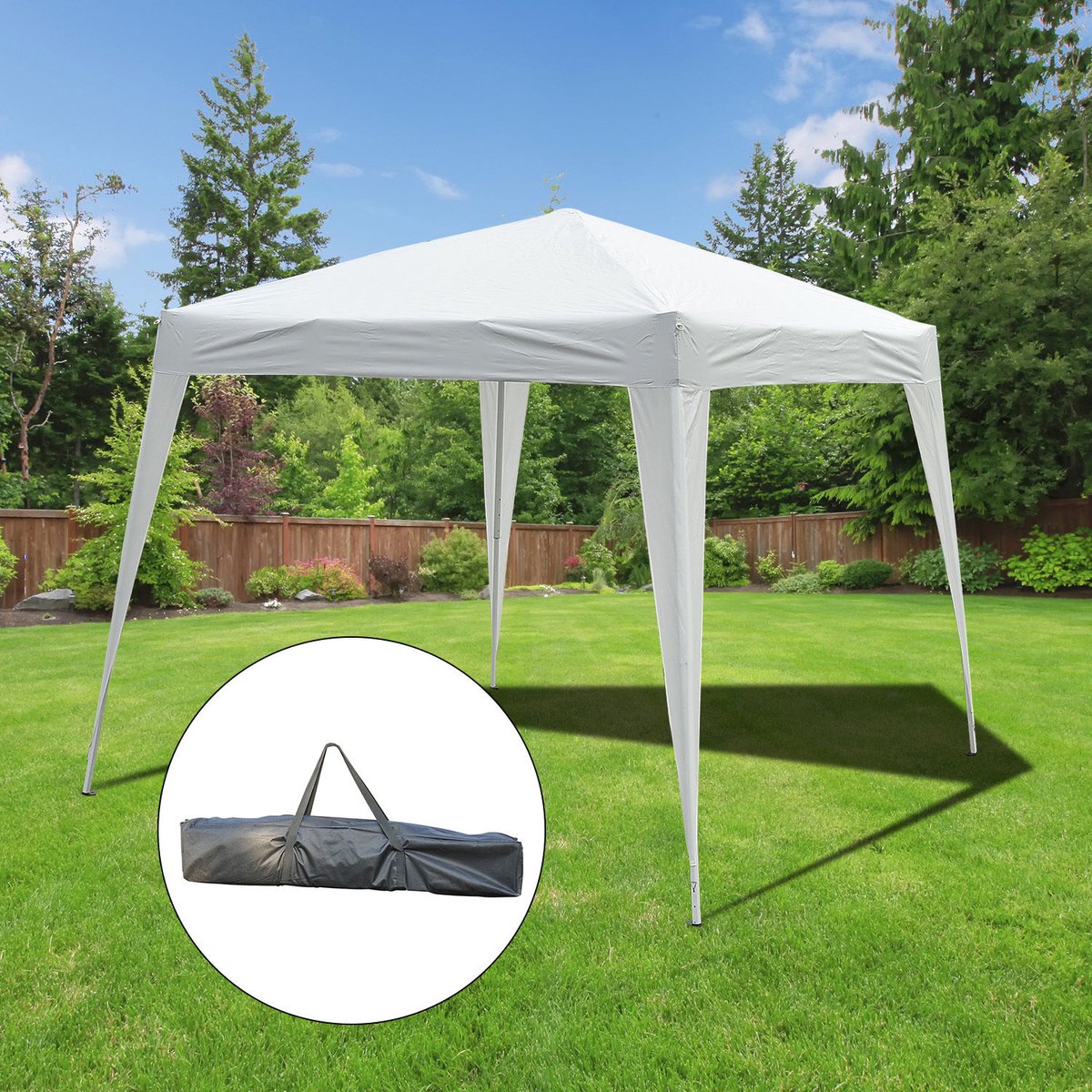 Outsunny partytent 3 x 3 m, inklapbaar paviljoen, vouwtent