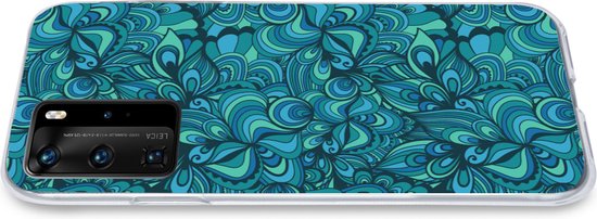 Coque Huawei P40 Pro - Design - Vintage - Blauw - Turquoise - Coque de téléphone en Siliconen -