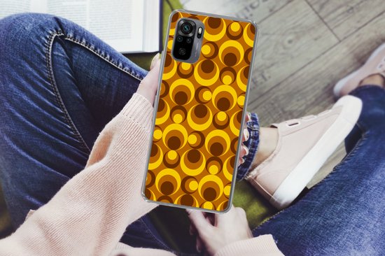 Coque Xiaomi Redmi Note 10 - Motifs - Rétro - Marron - Jaune - Coque de téléphone en Siliconen