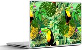 Laptop sticker - 10.1 inch - Vogel - Patronen - Jungle - 25x18cm - Laptopstickers - Laptop skin - Cover