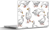 Laptop sticker - 12.3 inch - Patroon - Vogel - Gans - 30x22cm - Laptopstickers - Laptop skin - Cover