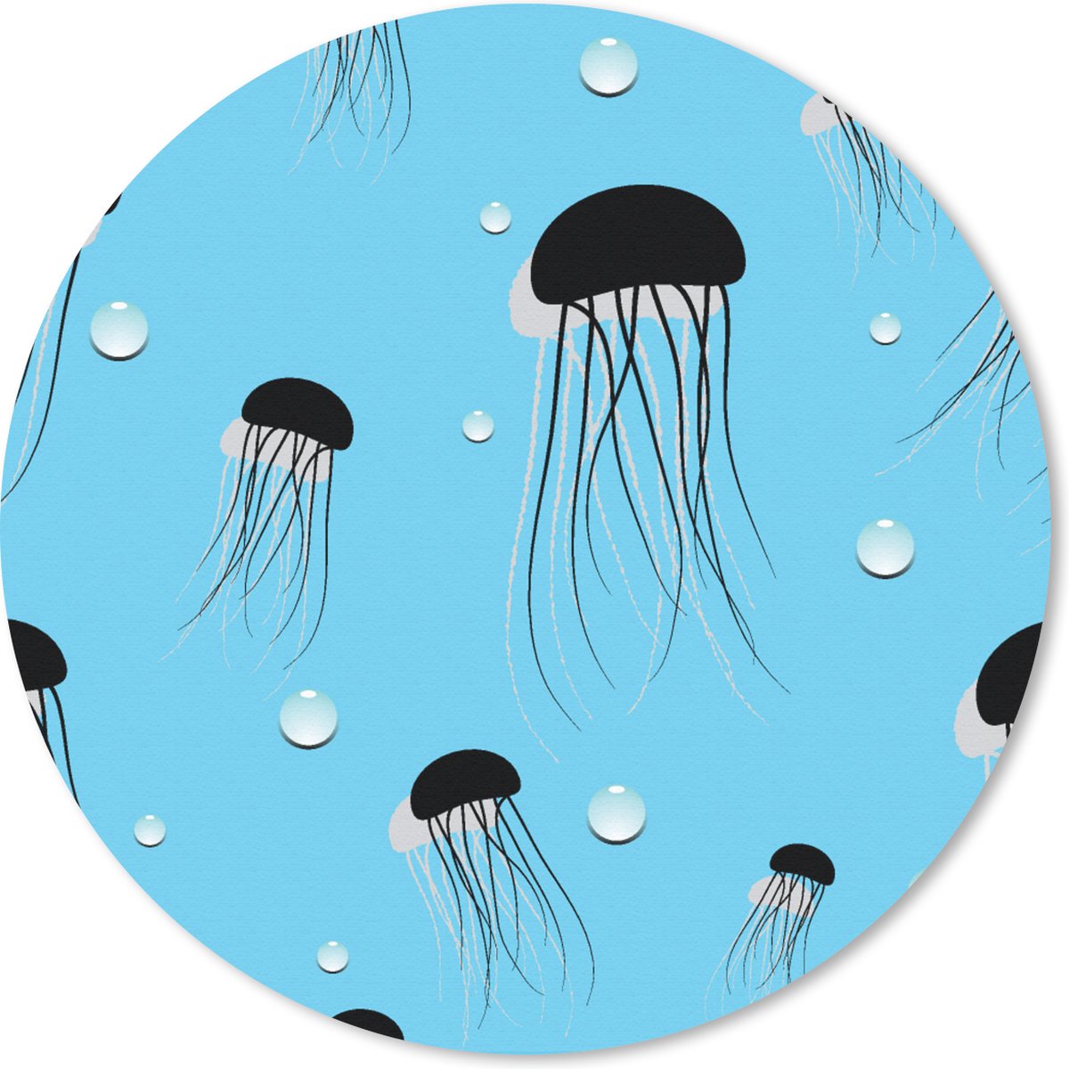 Muismat rond 30x30 cm - Mousepad Kwallen - Dieren - Patronen - Ronde muismatten