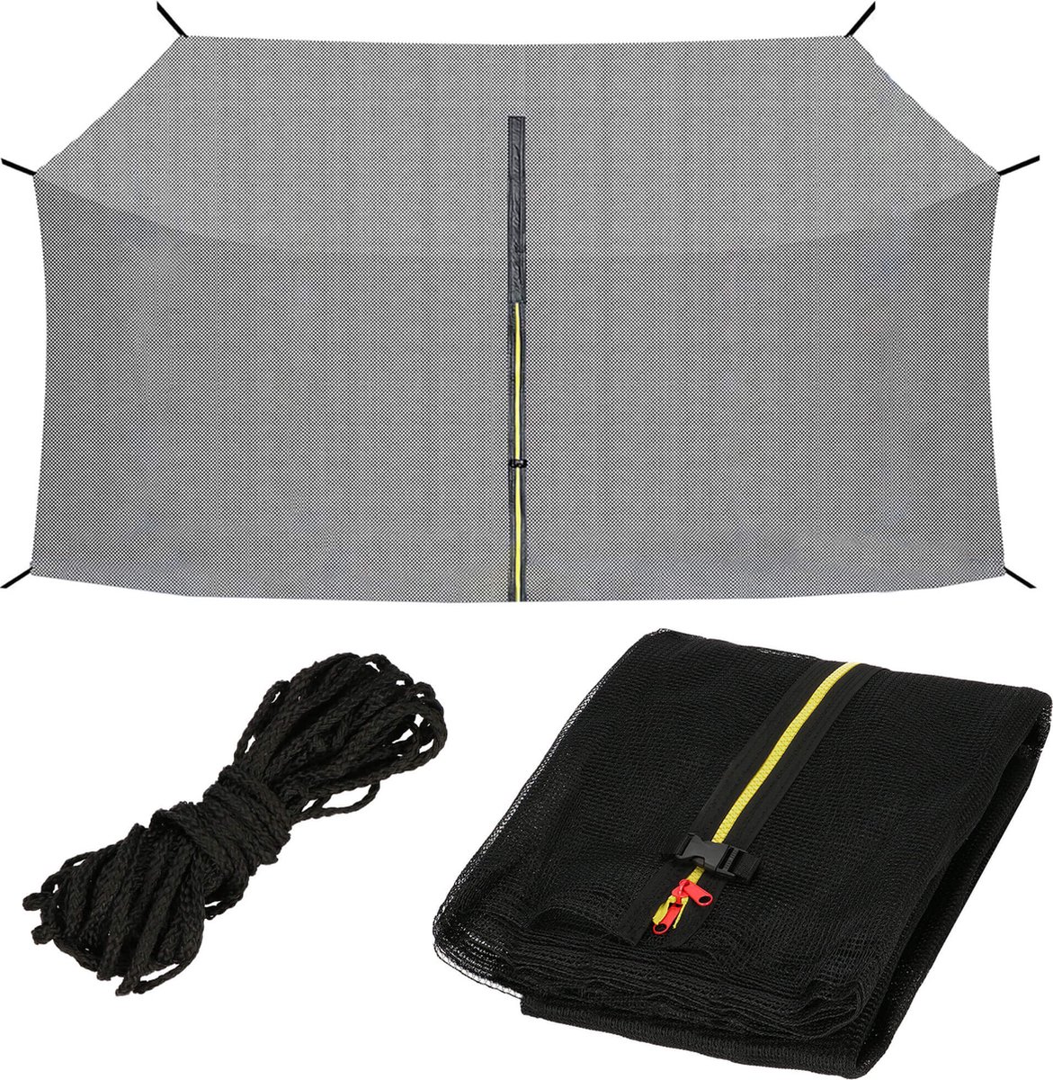 Springos Veiligheidsnet Trampoline | Trampoline Net | Geschikt voor 8 Palen | Ø 366 cm | Zwart – foto 7