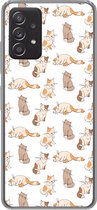 Geschikt voor Samsung Galaxy A53 5G hoesje - Patroon - Kat - Kitten - Jongens - Meisjes - Kinderen - Kids - Siliconen Telefoonhoesje