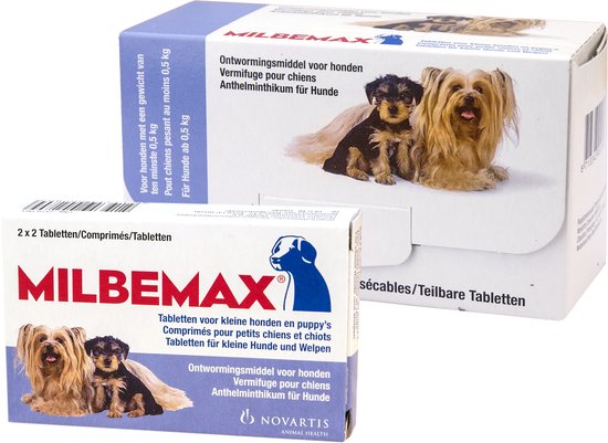 Milbemax Ontworming Tabletten Kleine Hond - Puppy 0,5 - 10 kg 2 x 2 tabletten