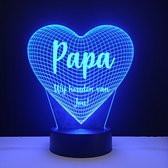 Lampe LED 3D - Coeur avec texte - Papa on t'aime