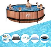 EXIT Zwembad Timber Style - Frame Pool ø300x76cm - Zwembad Bundel