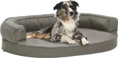 Hondenbed ergonomisch linnen-look 75x53 cm grijs