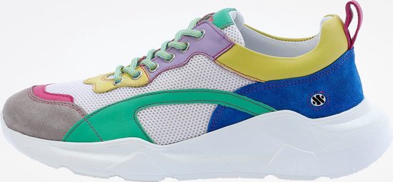 KUNOKA IZZI platform sneaker bubble gum - Sneakers Dames - maat 41 - Wit Groen Blauw Geel Grijs