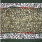 sjaal met print dames 90 x 90 cm polyester grijs/groen