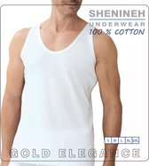 Gold Elegance Katoenen Tank Top - onderhemd - 95% Katoen - Wit - L