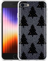 iPhone SE 2022 Hoesje Snowy Christmas Trees - Designed by Cazy