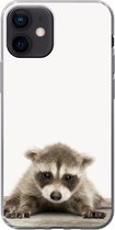 Geschikt voor iPhone 12 hoesje - Wasbeer - Dieren - Kinderen - Jongens - Meisjes - Siliconen Telefoonhoesje