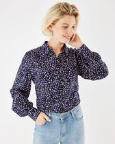 Basic Printed Blouse Dames - Navy - Maat XS