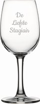 Gegraveerde witte wijnglas 26cl De Liefste Stagiair