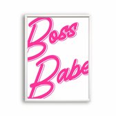 Schilderij  Boss Babe - Roze / Motivatie / Teksten / 40x30cm