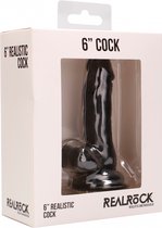 Realistic Cock - 6" - With Scrotum - Black - Realistic Dildos black