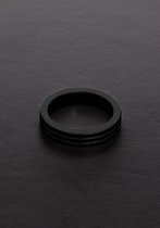 Golden Black Ribbed C-Ring (10x45mm) - Cock Rings