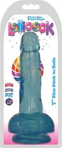7 Inch Slim Stick with Balls Berry Ice - Blue - Realistic Dildos blue