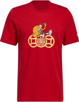 adidas Posting Up Basketball Shirt Heren - sportshirts - rood - maat S