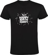 Happy Birthday | Heren T-shirt | Zwart | Fijne Verjaardag | Geboortedag | Feest | Cadeau | Geschenk