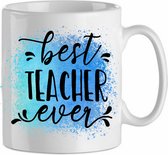 Best teacher ever' blauw| Cadeau| cadeau voor haar| cadeau voor hem | Beker 31 CL| leraar| docent| juf| meester