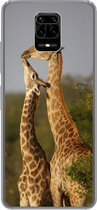 Geschikt voor Xiaomi Redmi Note 10 Lite hoesje - Giraf - Boom - Kalf - Portret - Siliconen Telefoonhoesje