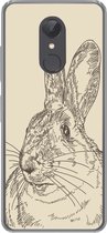 Geschikt voor Xiaomi Redmi 5 hoesje - Vintage illustratie van een konijn - Siliconen Telefoonhoesje