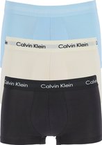 Calvin Klein low rise trunks (3-pack) - lage heren boxers kort - lichtblauw - zwart en wit - Maat: L