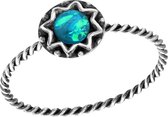 Echt Zilveren Dames Ring Blauwe Opaal