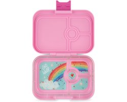 Yumbox Panino - lekvrije Bento box broodtrommel - 4 vakken - Power Roze / Regenboog tray