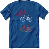 Amsterdam Bike City T-Shirt | Souvenirs Holland Kleding | Dames / Heren / Unisex Koningsdag shirt | Grappig Nederland Fiets Land Cadeau | - Donker Blauw - L