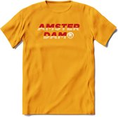 Amsterdam T-Shirt | Souvenirs Holland Kleding | Dames / Heren / Unisex Koningsdag shirt | Grappig Nederland Fiets Land Cadeau | - Geel - M