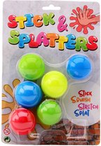 Stick & Splatters balletjes - Sticky balls - Sticky wall - Squishies - Jongens - Meisjes - Plakkerig - Multicolor - Rubber - 6 stuks