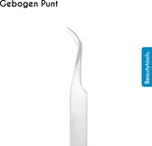 BeautyTools Punt Pincet PRECISION - Pincet met Gebogen Punt Voor Wimperextensions - Wimper Pincet -Tweezers (12 cm) - Inox (PT-0980)
