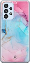 Casimoda® hoesje - Geschikt voor Samsung A33 - Marmer blauw roze - Backcover - Siliconen/TPU - Multi