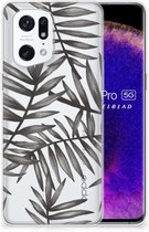 Back Case TPU Siliconen Hoesje OPPO Find X5 Pro Smartphone hoesje Leaves Grey