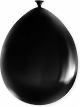 ballonnen Metallic 18,5 cm latex zwart 8 stuks
