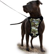 Sharon B - hondentuigje - kleine hond - camouflage - groen - hondenharnas - S - mesh - anti trek tuig - easy walk - verstelbaar 46-58 cm borstomvang