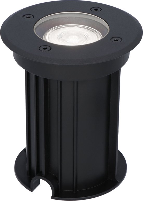 HOFTRONIC™ Maisy dimbare LED grondspot - Rond - Zwart - 6000K Daglicht wit - 5 Watt - IP67 straal waterdicht - 3 jaar garantie Grondspot buiten 230V