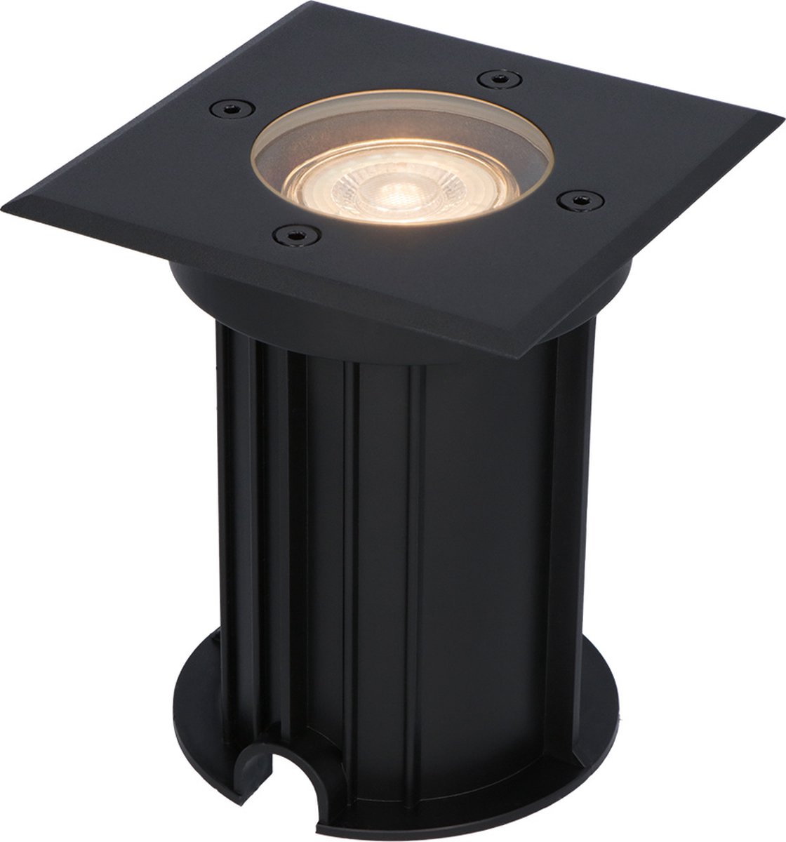 HOFTRONIC - Ramsay LED Grondspot Zwart - 2700K Warm wit - Vierkant Aluminium - 5 Watt 400 Lumen - IP67 Waterdicht - 3 jaar garantie - Inbouwdiepte: 140mm, Inbouwdiameter: 103mm - Tuinspots, Padverlichting en Opritverlichting