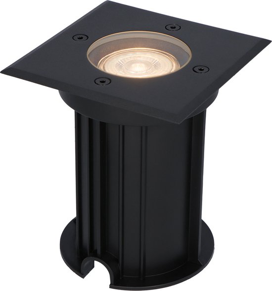 HOFTRONIC™ Ramsay dimbare LED grondspot - Vierkant - Zwart - 2700K warm wit - 5 Watt - IP67 straal waterdicht - 3 jaar garantie Grondspot buiten 230V