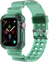 TPU Smartwatch bandje - Geschikt voor Apple Watch clear TPU band - transparant groen - Strap-it Horlogeband / Polsband / Armband - Maat: 42 - 44 - 45 - 49mm
