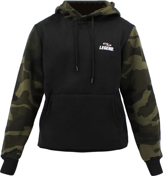 Hoodie dames/heren Zwart Camo fleece M