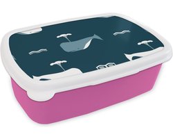 Boîte à pain rose - Boîte à lunch - Boîte à pain - Motifs - Baleine - Water - Bébé - Garçons - Enfants - Kids - 18x12x6 cm - Enfants - Fille